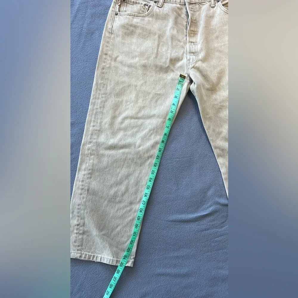 Levi 501 Vintage Button Fly Beige Denim Jeans